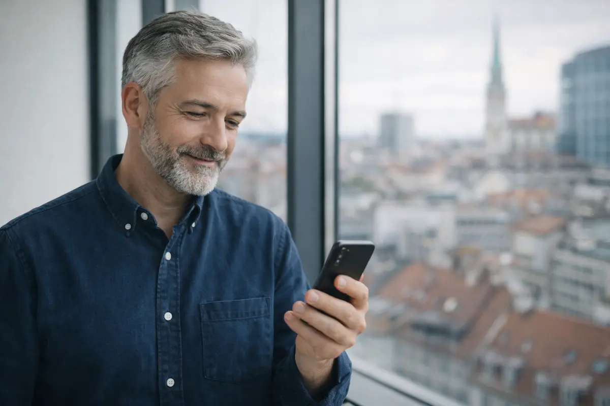 Korištenje pametnog telefona u poslovnom okruženju s pogledom na grad